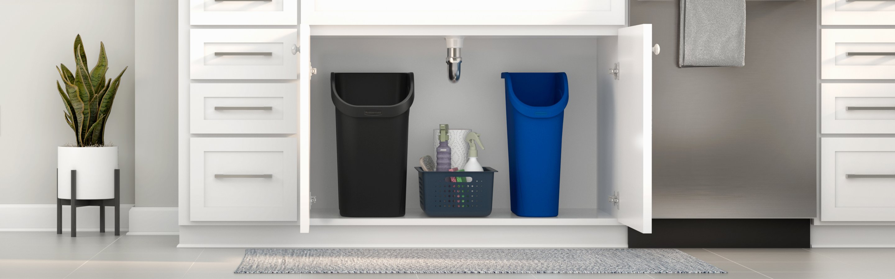 Undercounter Waste Baskets & Small Trash Cans Rubbermaid